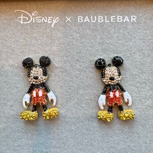 Disney x BaubleBar Studded Mickey Mouse Earrings Brand New In Box